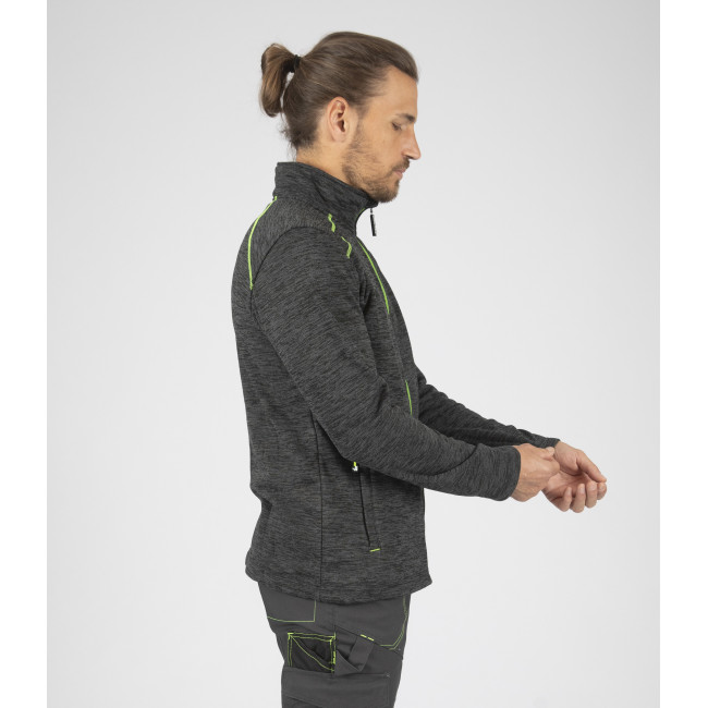 VEST MET RITS LENNY GRIJS GEMÊLEERD EN FLUORGEEL - Nine Worths by North Ways