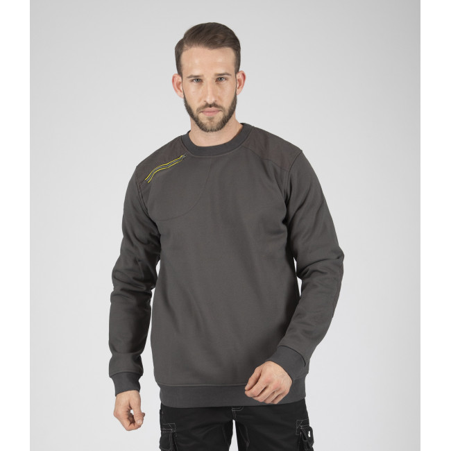 SWEATSHIRT MIT RUNDHALS LEON GRAU - Nine Worths by North Ways