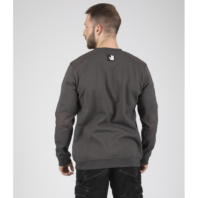 SWEATSHIRT MIT RUNDHALS LEON GRAU - Nine Worths by North Ways
