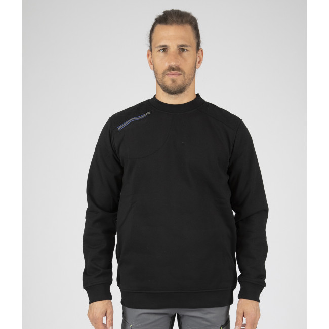 SWEATSHIRT RONDE HALS LEON ZWART - Nine Worths by North Ways
