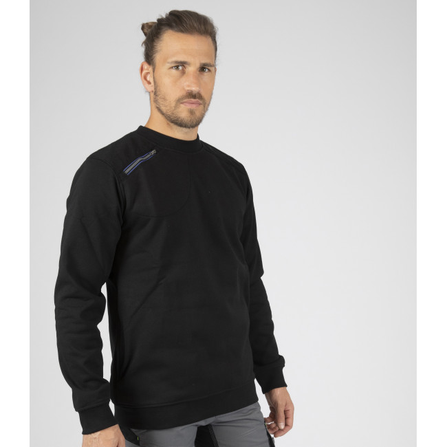 SWEATSHIRT RONDE HALS LEON ZWART - Nine Worths by North Ways