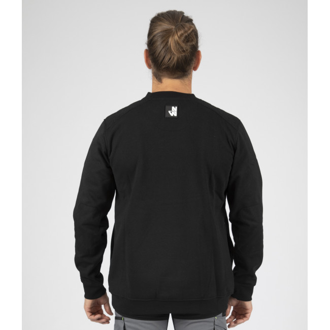 SWEATSHIRT RONDE HALS LEON ZWART - Nine Worths by North Ways