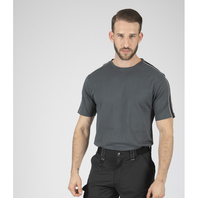 Luka werk t-shirt korte mouwen antraciet - Nine Worths by North Ways
