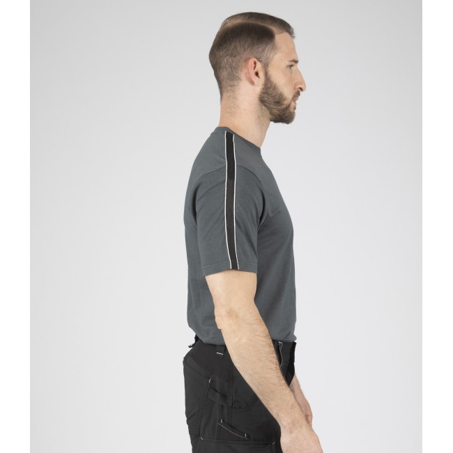 Kurzarm-Arbeitsshirt Luka anthrazit - Nine Worths by North Ways