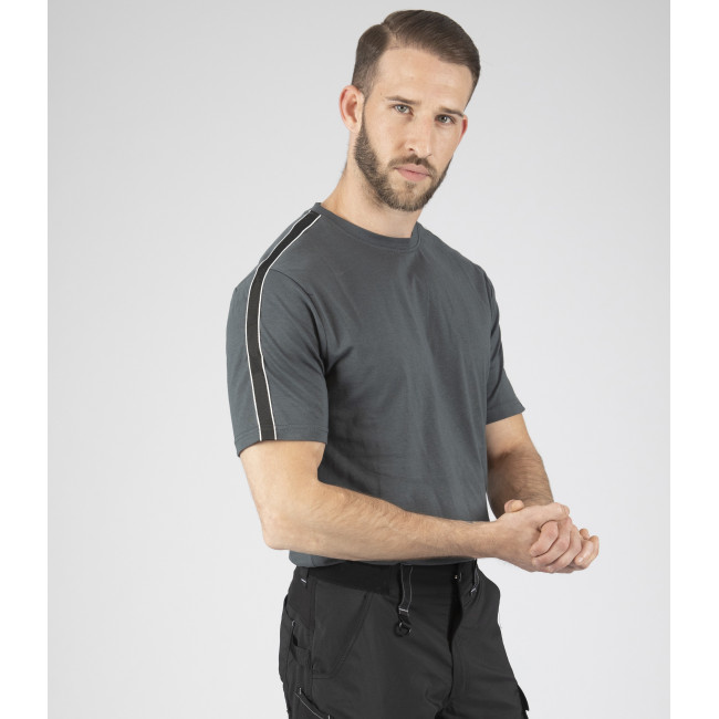 Luka werk t-shirt korte mouwen antraciet - Nine Worths by North Ways