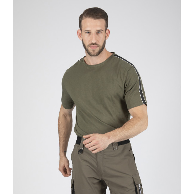 Koszulka robocza z krótkimi rękawami Luka khaki - Nine Worths by North Ways