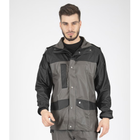 VESTE DE PLUIE DE TRAVAIL MORAY GRIS / NOIR - Nine Worths by North Ways