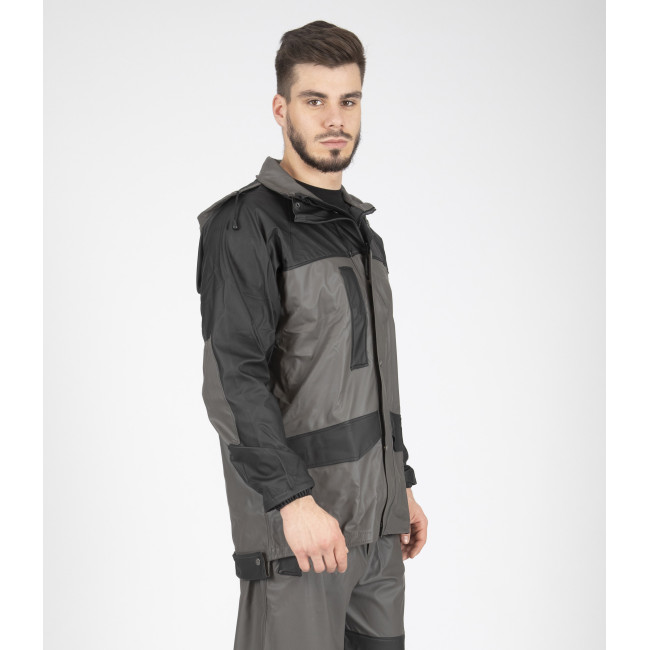 VESTE DE PLUIE DE TRAVAIL MORAY GRIS / NOIR - Nine Worths by North Ways