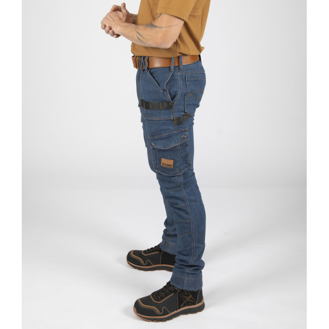 Pantalon de travail multipoches Usain bleu - Nine Worths by North Ways