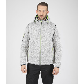 GILET SANS MANCHE MATELASSE TEDDY GRIS CHINE ET VERT FLUO - Nine Worths by North Ways