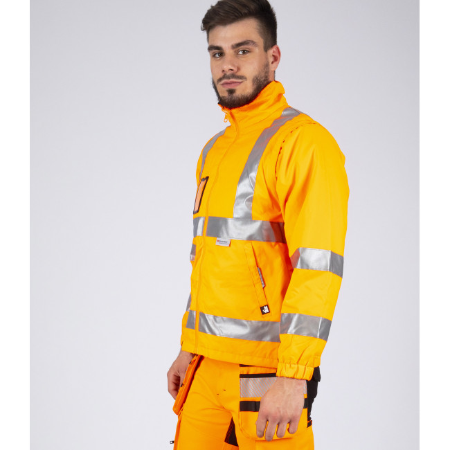 PARKA ROBOCZA WYSOKIEJ WIDOCZNOŚCI WELLINGTON POMARAŃCZOWA FLUO - Nine Worths by North Ways