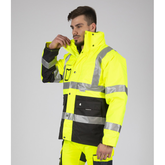 PARKA ROBOCZA WYSOKIEJ WIDOCZNOŚCI WELLINGTON ŻÓŁTY FLUO - Nine Worths by North Ways