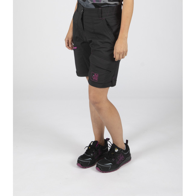 Damen-Arbeitsshorts Sharon schwarz/fuchsia - Nine Worths by North Ways