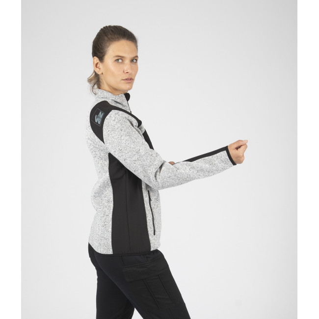VESTE DE TRAVAIL FEMME LOUISE GRIS CLAIR CHINE - Nine Worths by North Ways