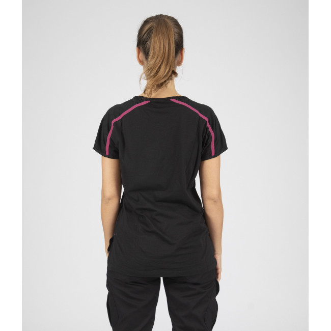 T-shirt manches courtes Mia noir/fushia - Nine Worths by North Ways