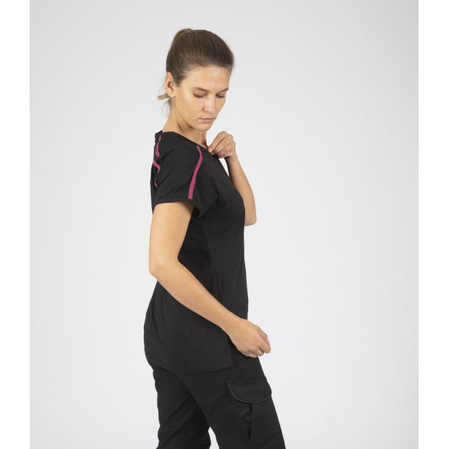 T-shirt manches courtes Mia noir/fushia - North Ways