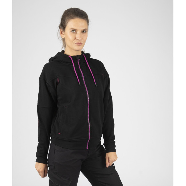 Werkgilet voor dames Uma zwart/fuchsia - Nine Worths by North Ways