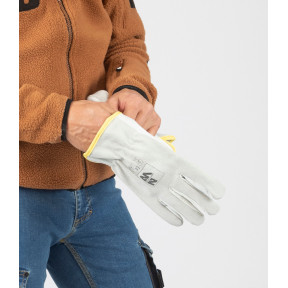 Gants de protection en cuir Jimmy blanc - Nine Worths by North Ways