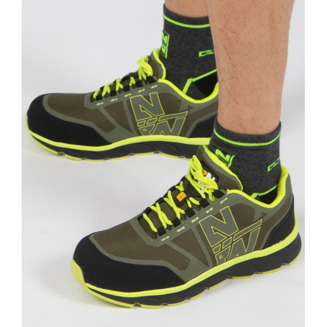 Buty bezpieczeństwa Justin S1P SRC khaki/żółty fluo - Nine Worths by North Ways