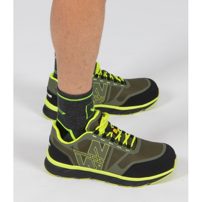 Buty bezpieczeństwa Justin S1P SRC khaki/żółty fluo - Nine Worths by North Ways