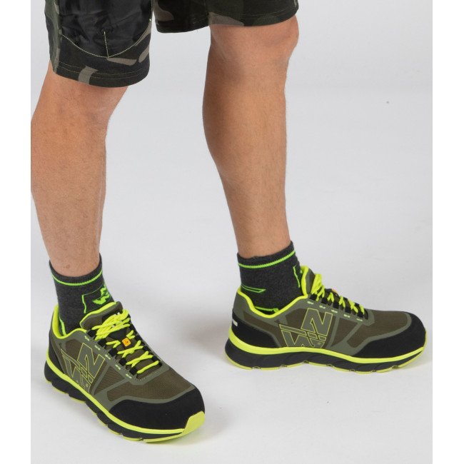 Buty bezpieczeństwa Justin S1P SRC khaki/żółty fluo - Nine Worths by North Ways