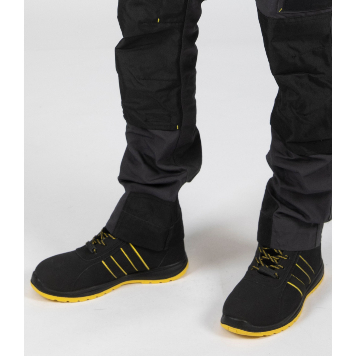 Padders - Scarpe da uomo a pianta larga con chiusura in velcro, Nero