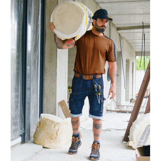 Bermuda de travail multipoches en jean Bolt - Nine Worths by North Ways