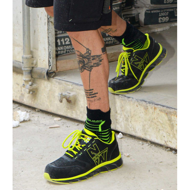 Buty robocze Justin S1P SRC czarny/żółty fluo - Nine Worths by North Ways