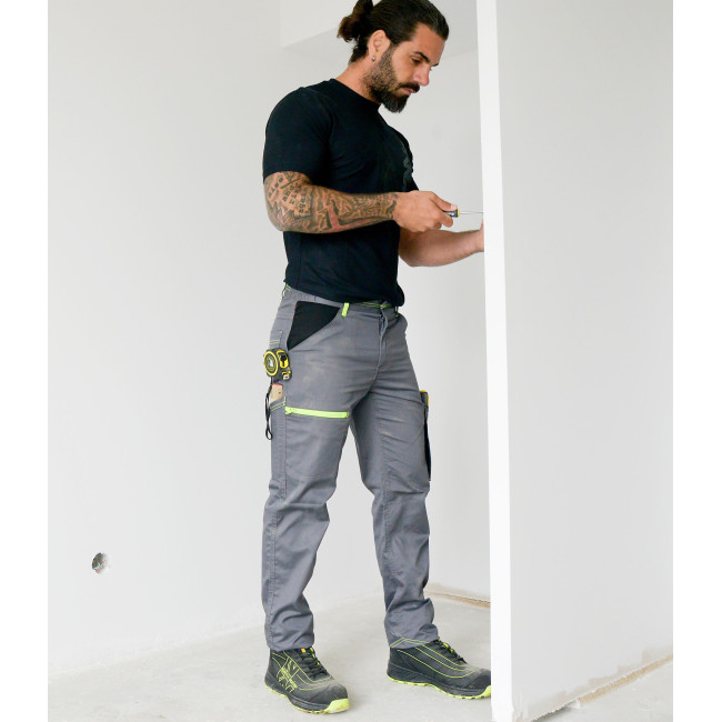 Pantalon Marlow gris et jaune fluo - Nine Worths by North Ways