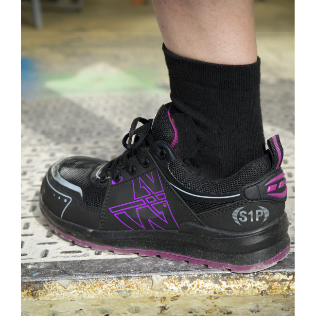 Chaussures de sécurité Perec S1P SRC noir/fushia - Nine Worths by North Ways