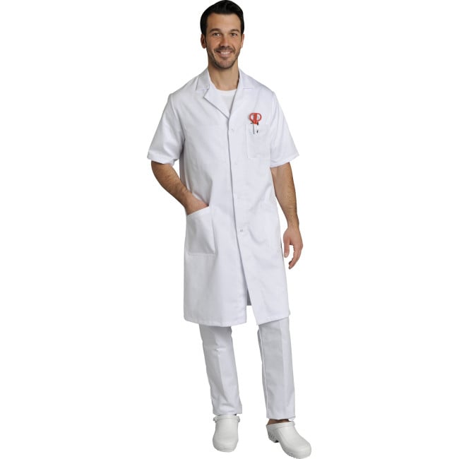Blouse homme manches courtes coton Oscar Blanc - SNV