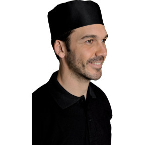Zestaw 5 regulowanych czapek kuchennych z czarnej bawełny - SNV