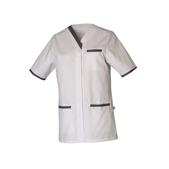 Dames tunic korte mouwen Suzie Wit en denim - SNV