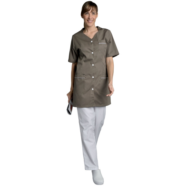 Werktunic Taupe korte mouwen HELENE - SNV