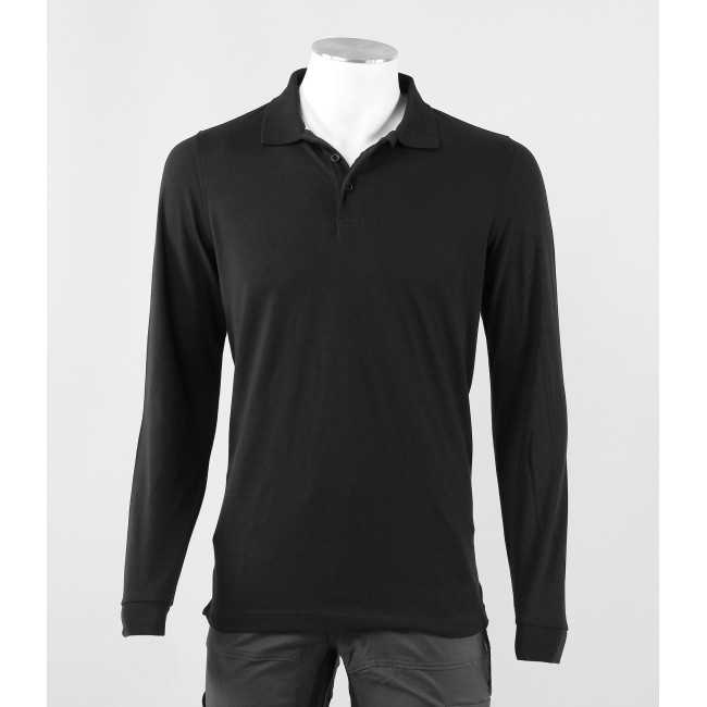 Polo Manches Longues Homme noir - KARIBAN