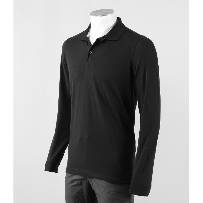 Polo Manches Longues Homme noir - KARIBAN