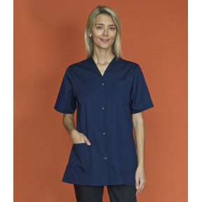 Tunic drukknopen korte mouwen Viviane Marineblauw - SNV