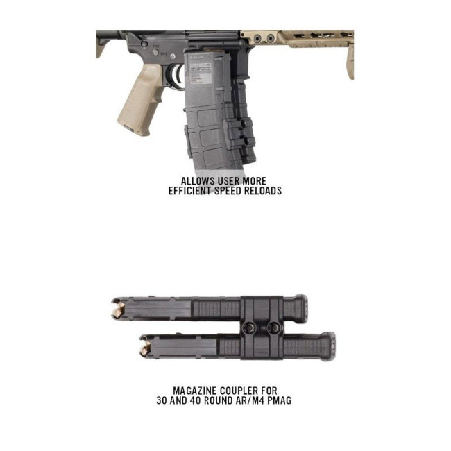 Magazinkoppler für 2 AR15/M4 Magazine MagLink (kompatibel mit PMAG Gen M2 MOE, Gen M3) - Magpul