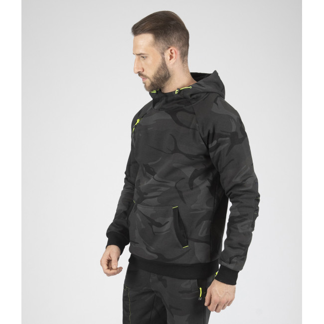 Werktrui met capuchon ALCA camo grijs - Nine Worths by North Ways