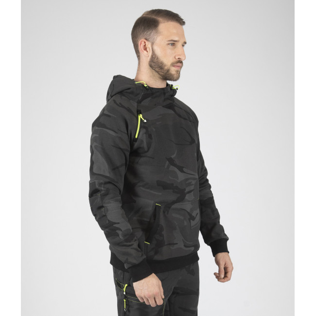 Werktrui met capuchon ALCA camo grijs - Nine Worths by North Ways