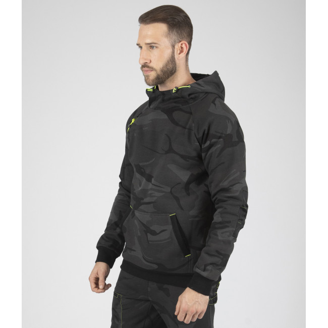 Werktrui met capuchon ALCA camo grijs - Nine Worths by North Ways