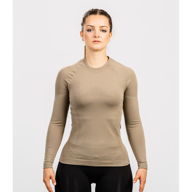 Tee-shirt Extrême Line ANNAPURNA Femme Coyote manches longues - Summit Outdoor