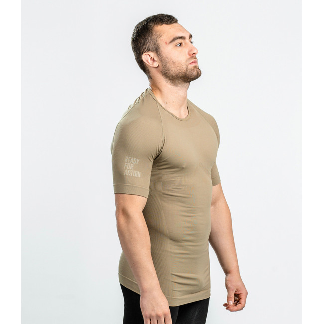T-SHIRT TECHNICAL LINE ACTION KORTE MOUWEN COYOTE - SUMMIT OUTDOOR