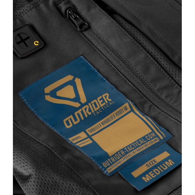 Schwarze LW T.O.R.D. Windjacke mit Kapuze - Outrider