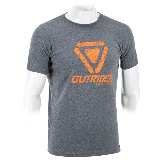 Tee-shirt OT avec logo rayé Gris chiné - Outrider