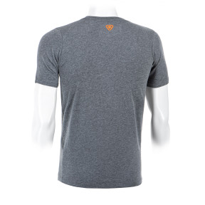 OT T-Shirt mit gestreiftem Logo Grau meliert - Outrider