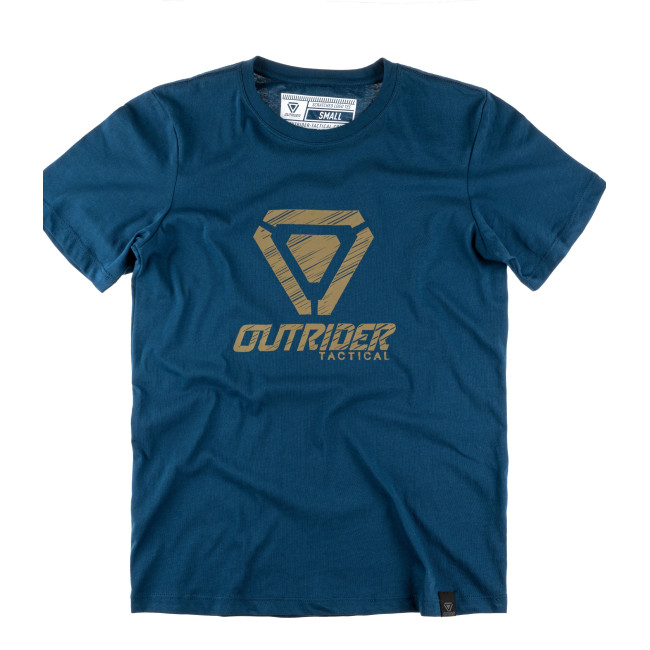 OT T-shirt met gestreept logo Blauw - Outrider
