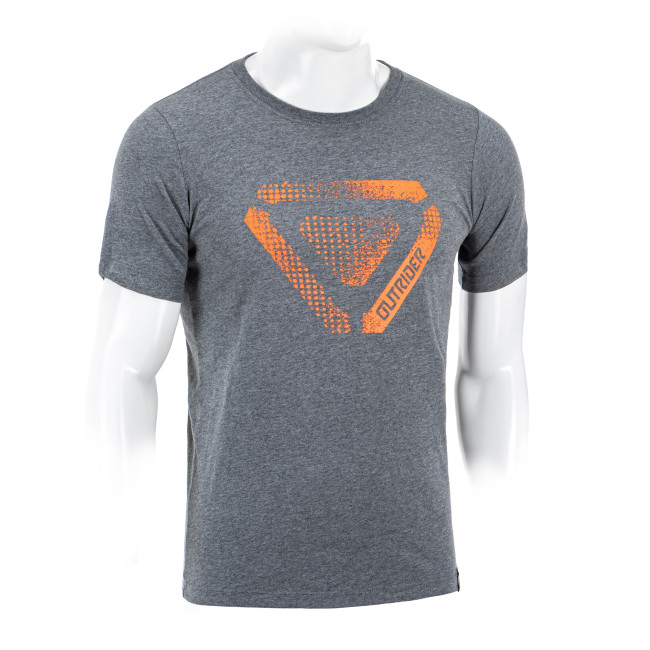 T-shirt OT met halftoon logo Grijs gemêleerd - Outrider