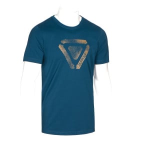 OT T-Shirt mit Halbtondruck Logo Blau - Outrider