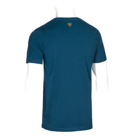 OT T-Shirt mit Halbtondruck Logo Blau - Outrider